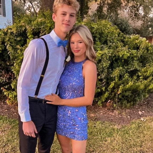 sherri hill homecoming dress, open back with halter top, SOLD OUT EVERYWHERE - Picture 5 of 5